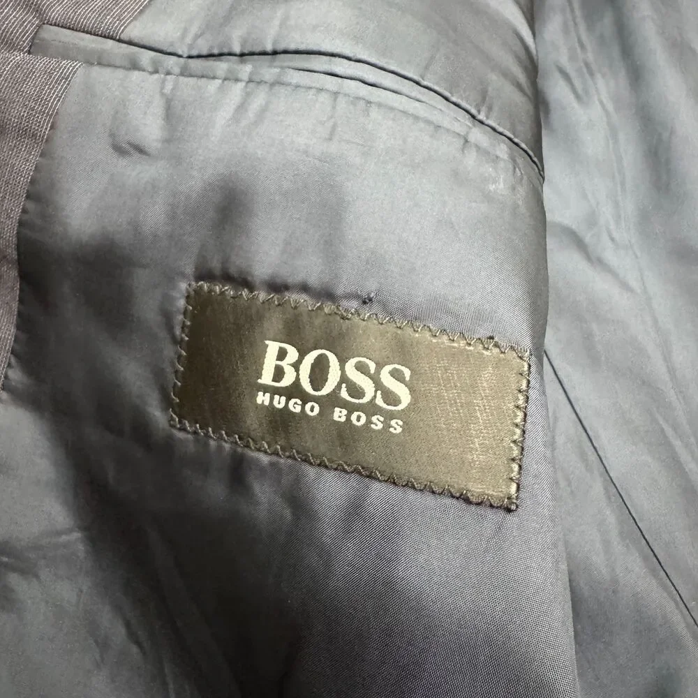 Hugo Boss Apollon Olymp Suit Blazer Jacket Men 40R Navy Blue Virgin Blue Classic